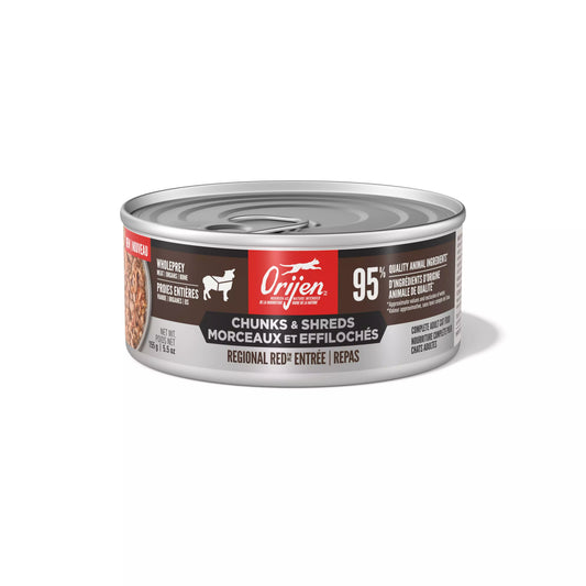 ORIJEN Chunks + Shreds Wet Cat Food Regional Red Entrée 155g