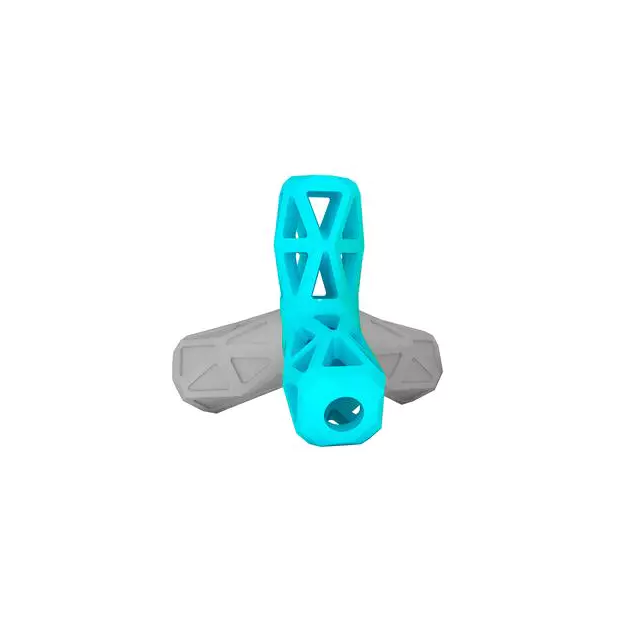 Totally Pooched Squeak n' Stuff Rubber Toy, Grey/Teal