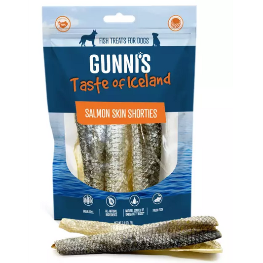 Gunni's Taste of Iceland Salmon Skin Shorties 2oz Bag
