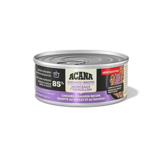ACANA Chunks in Broth Kitten Wet Food Chicken + Salmon Recipe 155g