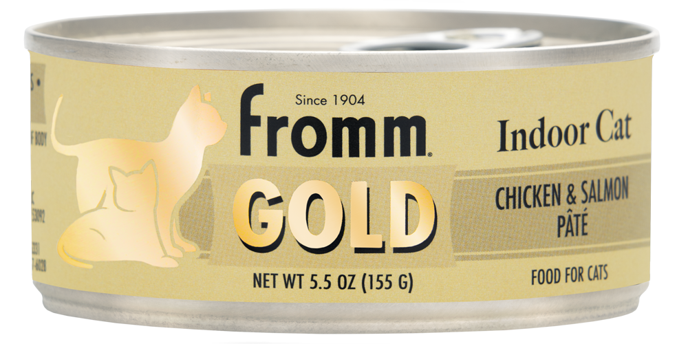 FROMM® GOLD INDOOR CAT HAIRBALL CONTROL CHICKEN & SALMON PÂTÉ FOOD FOR ADULT CATS