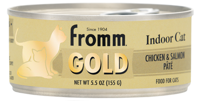 FROMM® GOLD INDOOR CAT HAIRBALL CONTROL CHICKEN & SALMON PÂTÉ FOOD FOR ADULT CATS