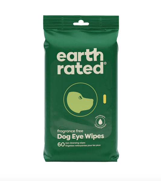 earth rated® Fragrance Free Dog Eye Wipes, Eye Cleansing Wipes (60ct)