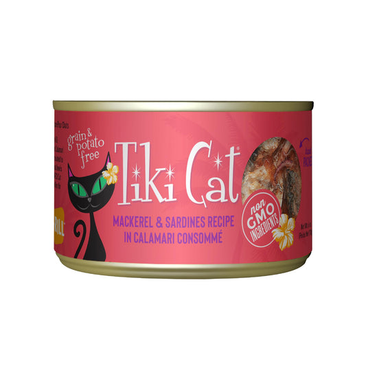 Tiki Cat® Grill™ Mackerel & Sardines Recipe in Calamari Consommé Wet Cat Food