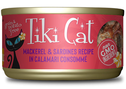 Tiki Cat® Grill™ Mackerel & Sardines Recipe in Calamari Consommé Wet Cat Food
