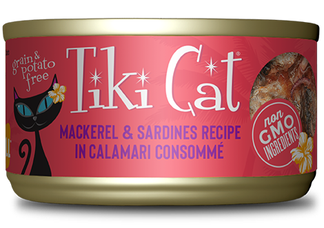 Tiki Cat® Grill™ Mackerel & Sardines Recipe in Calamari Consommé Wet Cat Food