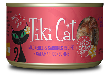Tiki Cat® Grill™ Mackerel & Sardines Recipe in Calamari Consommé Wet Cat Food