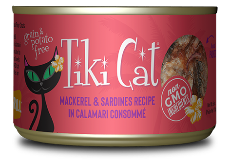 Tiki Cat® Grill™ Mackerel & Sardines Recipe in Calamari Consommé Wet Cat Food