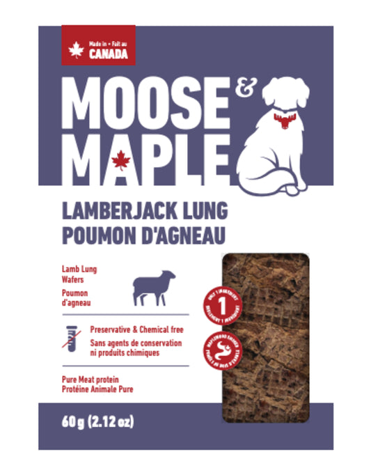 Moose & Maple Lamberjack Lung - Lamb Lung Wafers Dog Treats 60g