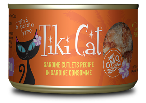 Tiki Cat® Grill™ Sardine Cutlets Recipe in Sardine Consommé Wet Cat Food