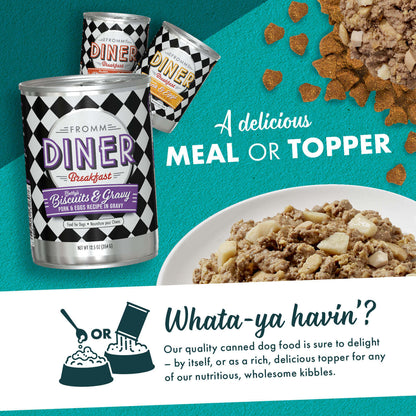 FROMM® DINER BETTY'S BISCUITS & GRAVY PORK & EGGS RECIPE IN GRAVY WET DOG FOOD