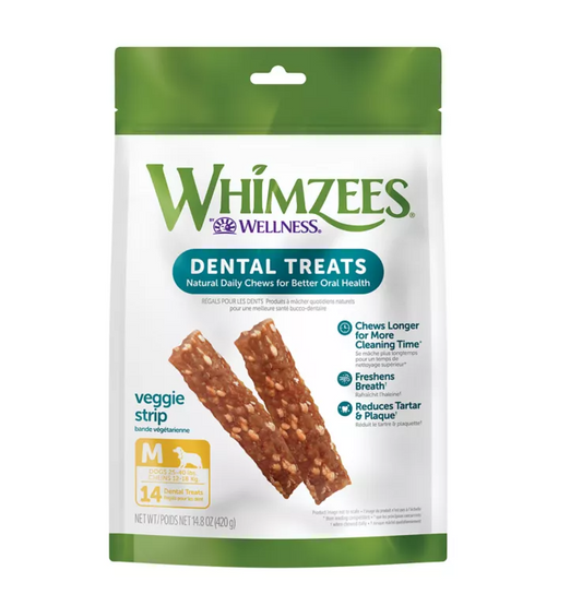 Whimzees™ Veggie Strip Medium 14.8 oz Dental Chew for Dogs