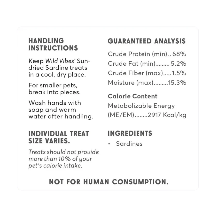 Wild Vibes Sun Dried Sardines Treats 108g