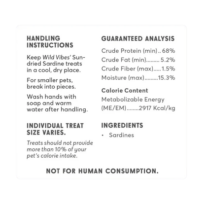 Wild Vibes Sun Dried Sardines Treats 108g