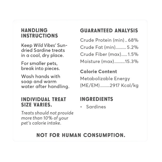 Wild Vibes Sun Dried Sardines Treats 108g