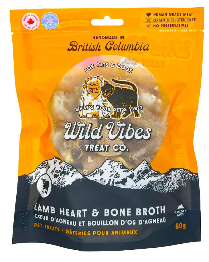 Wild Vibes Lamb Heart & Bone Broth Treats 80g